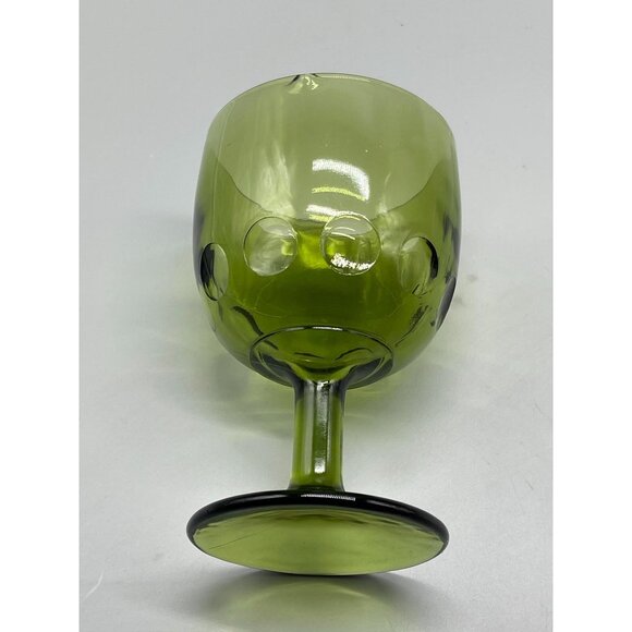 Glass Goblet Green pedestal stem 2" goblet opening 3 3/4" height 3 1/2"  READ - Picture 2 of 9
